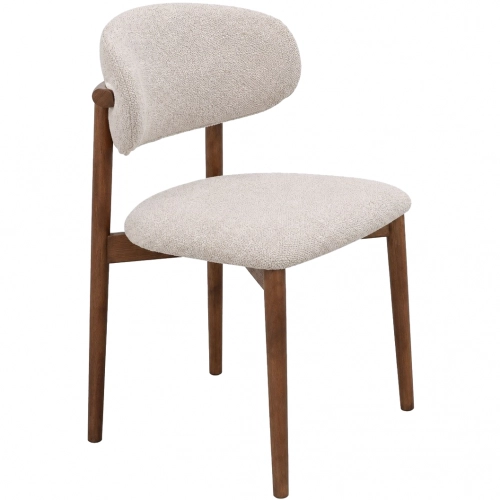 Clover Dining Chair in Walnut Finish & Neutral Fabric (Set of 2)